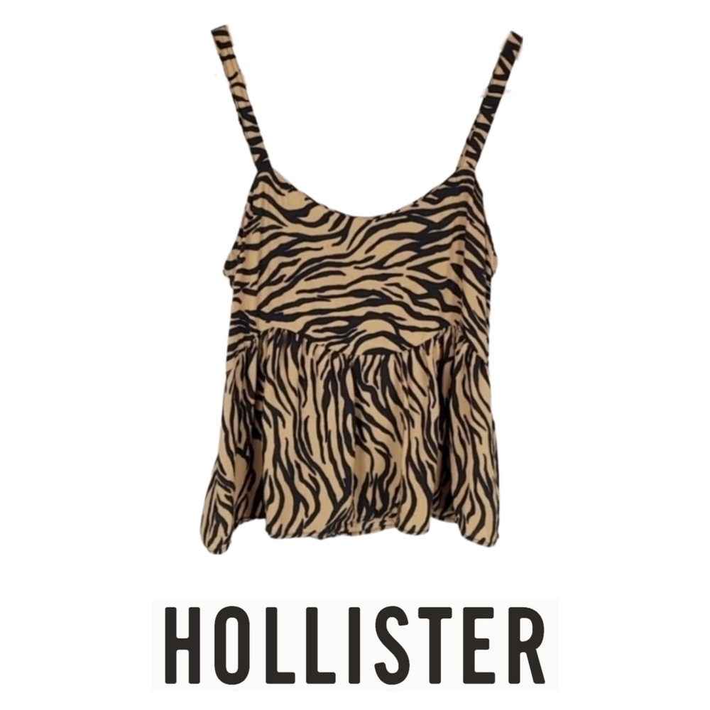 Vintage Hollister Animal Print Tan Black Zebra Camisole Top, XS